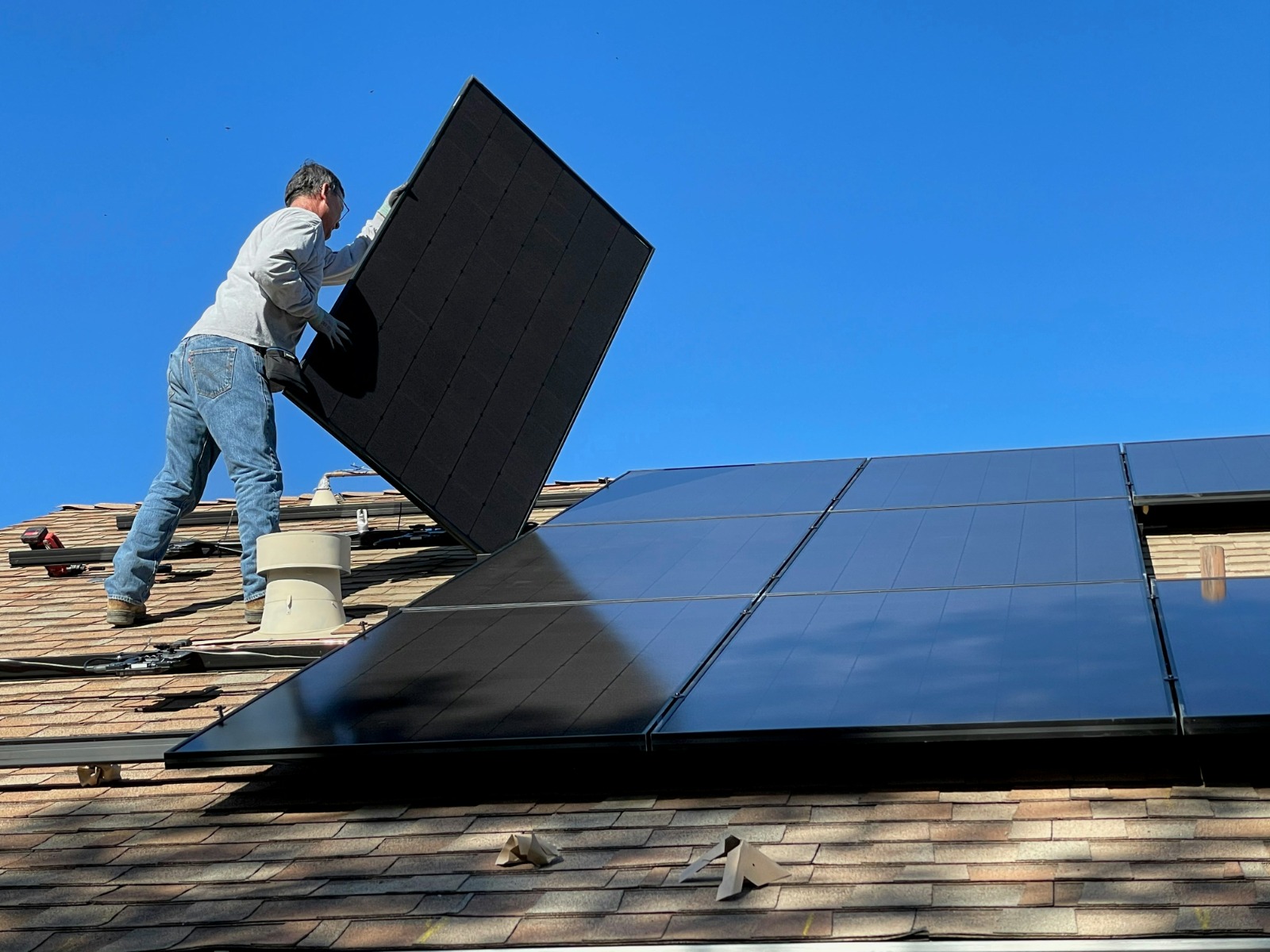 Home solar panel installation